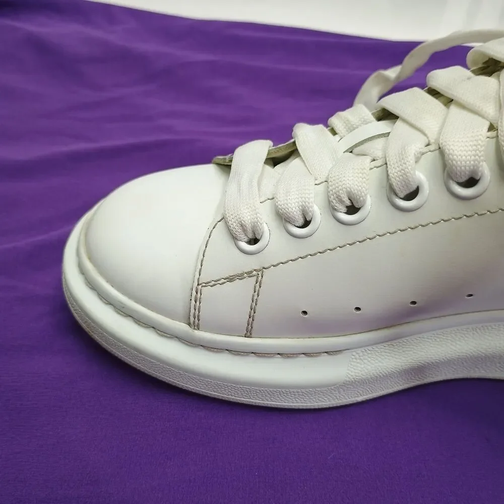 Alexander McQueen Oversized Sneaker in White/jet Black Crystal Embellished